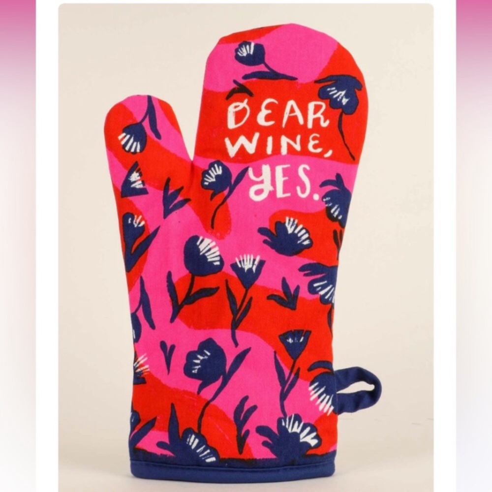 🍷 Dear Wine, Yes Blue Q novelty oven mitt